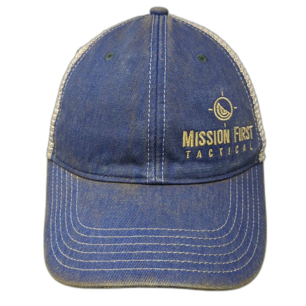 Legacy Mission First Tactical Trucker Hat Blue One Size Mesh Snapback Green Logo